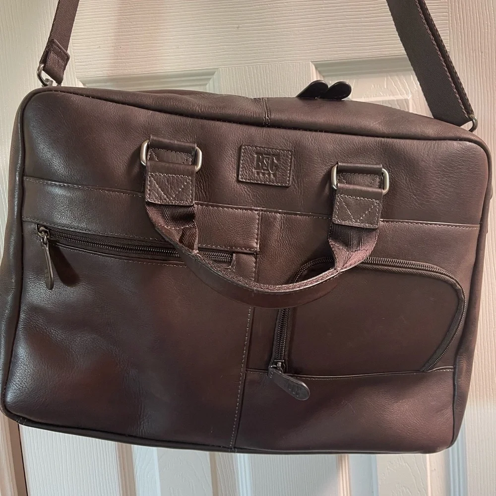 BSC Leather Goods Briefcase/Messenger Bag. EUC
